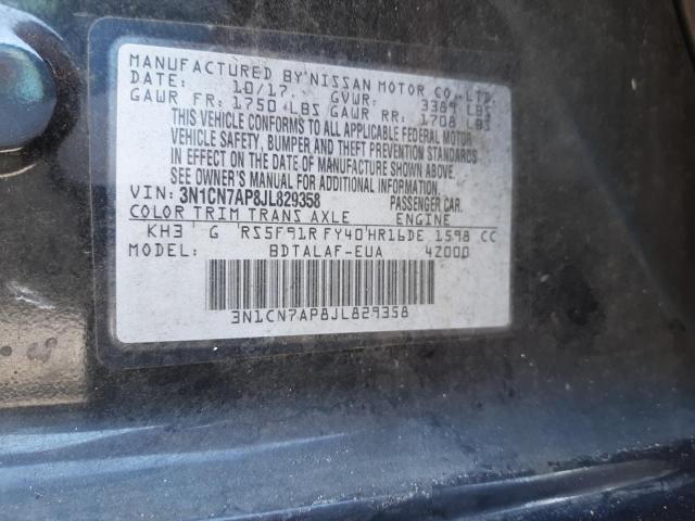 Photo 10 from auction – 2018 NISSAN VERSA S with VIN 3N1CN7AP8JL829358