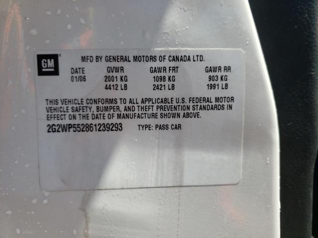 Photo 10 from auction – 2006 PONTIAC GRAND PRIX with VIN 2G2WP552861239293