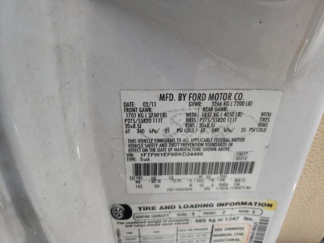 Photo 10 from auction – 2011 FORD F150 SUPER with VIN 1FTFW1EF9BKD24499