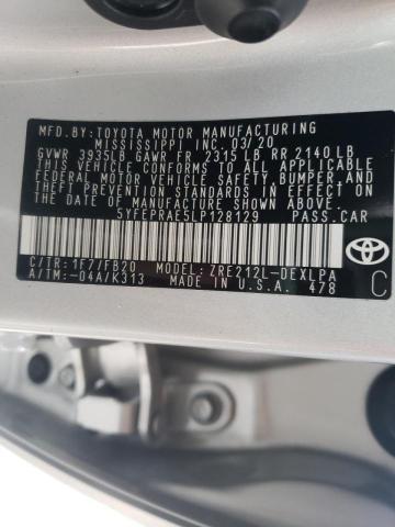 Photo 10 from auction – 2020 TOYOTA COROLLA LE with VIN 5YFEPRAE5LP128129