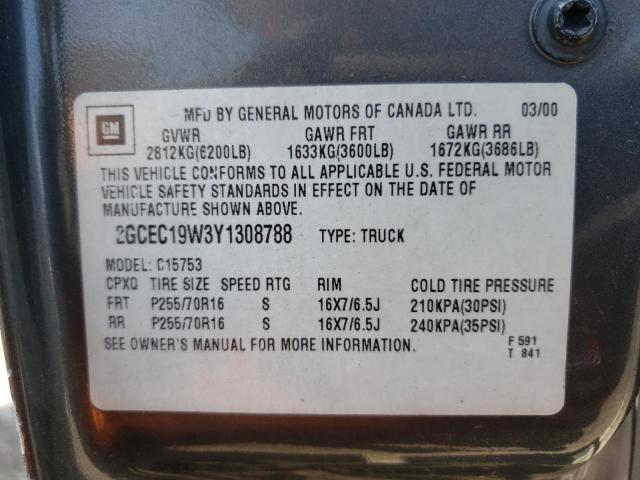 Photo 10 from auction – 2000 CHEVROLET SILVERADO with VIN 2GCEC19W3Y1308788
