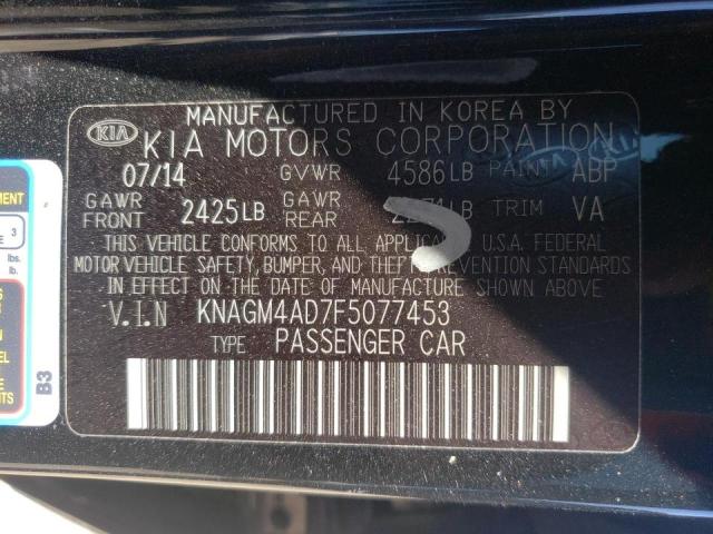 Photo 10 from auction – 2015 KIA OPTIMA HYB with VIN KNAGM4AD7F5077453