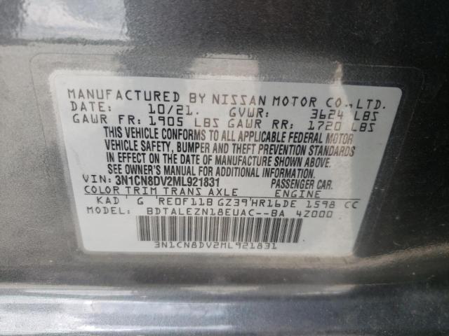 Photo 10 from auction – 2021 NISSAN VERSA S with VIN 3N1CN8DV2ML921831