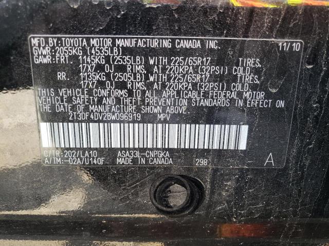 Photo 10 from auction – 2011 TOYOTA RAV4 with VIN 2T3DF4DV2BW096919