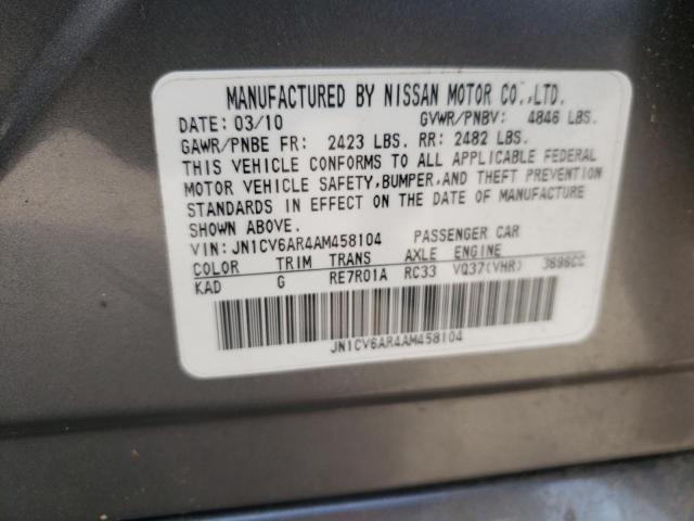 Photo 10 from auction – 2010 INFINITI G37 with VIN JN1CV6AR4AM458104