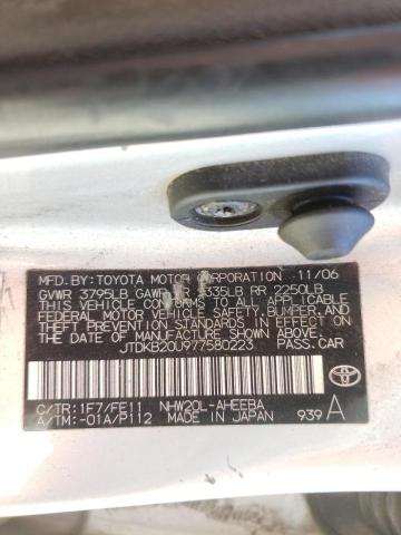 Photo 10 from auction – 2007 TOYOTA PRIUS with VIN JTDKB20U977580223