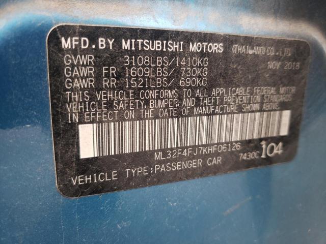 Photo 10 from auction – 2019 MITSUBISHI MIRAGE G4 with VIN ML32F4FJ7KHF06126