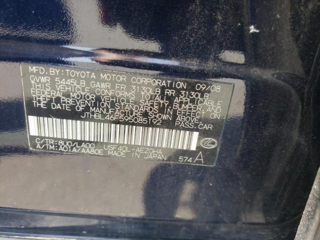 Photo 10 from auction – 2009 LEXUS LS 460 with VIN JTHBL46F595085192