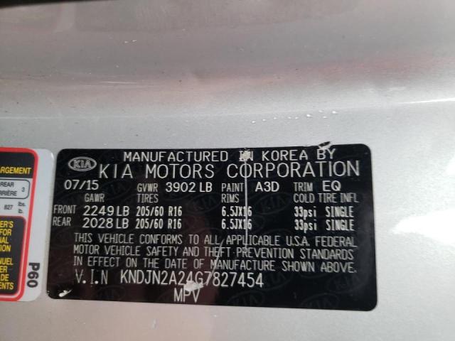 Photo 10 from auction – 2016 KIA SOUL with VIN KNDJN2A24G7827454
