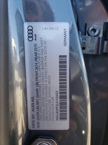 Photo 10 from auction – 2020 AUDI A3 S-LINE with VIN WAUJEGFF2LA102423