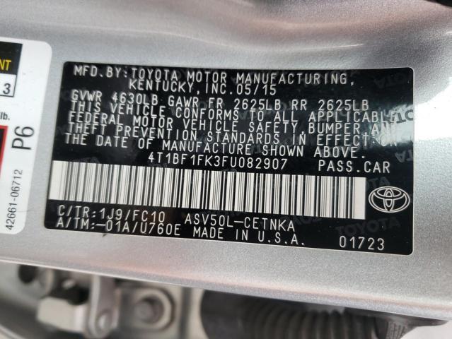 Photo 10 from auction – 2015 TOYOTA CAMRY LE with VIN 4T1BF1FK3FU082907