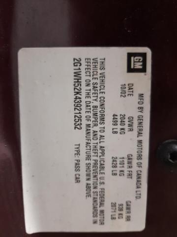 Photo 10 from auction – 2003 CHEVROLET IMPALA LS with VIN 2G1WH52K439212532