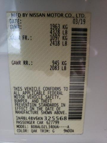 Photo 10 from auction – 2019 NISSAN ALTIMA S with VIN 1N4BL4BV6KN325568