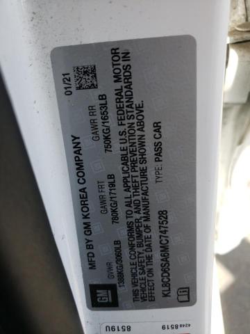 Photo 10 from auction – 2021 CHEVROLET SPARK 1LT with VIN KL8CD6SA6MC747528