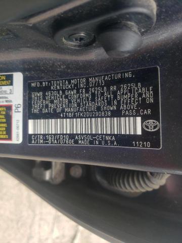 Photo 10 from auction – 2013 TOYOTA CAMRY L with VIN 4T1BF1FK2DU290838
