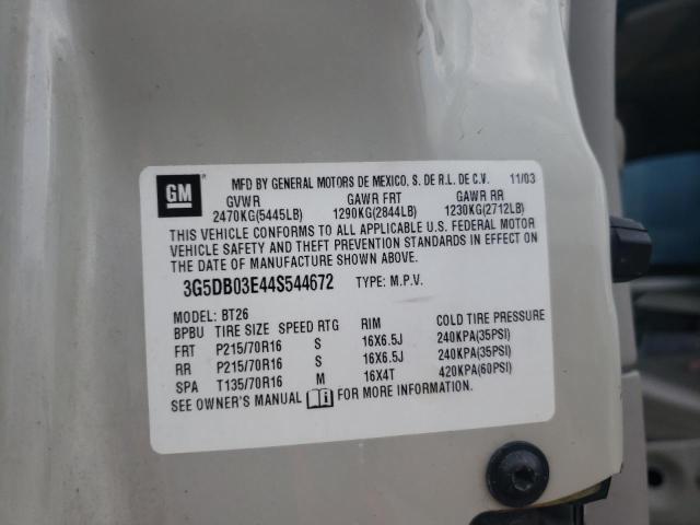 Photo 10 from auction – 2004 BUICK RENDEZVOUS with VIN 3G5DB03E44S544672