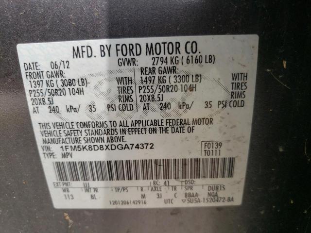 Foto 10 de la subasta – 2013 FORD EXPLORER X con VIN 1FM5K8D8XDGA74372