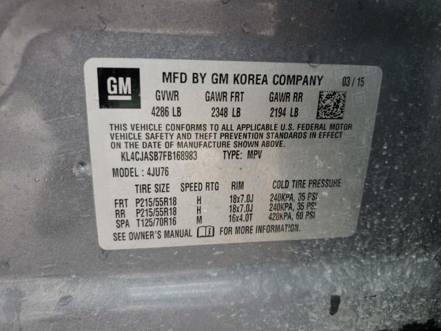 Photo 10 from auction – 2015 BUICK ENCORE with VIN KL4CJASB7FB168983