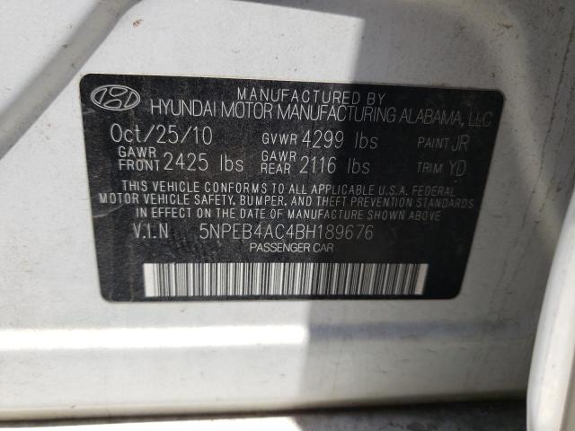 Photo 10 from auction – 2011 HYUNDAI SONATA GLS with VIN 5NPEB4AC4BH189676