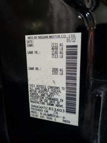 Photo 10 from auction – 2012 NISSAN MAXIMA S with VIN 1N4AA5AP7CC853403