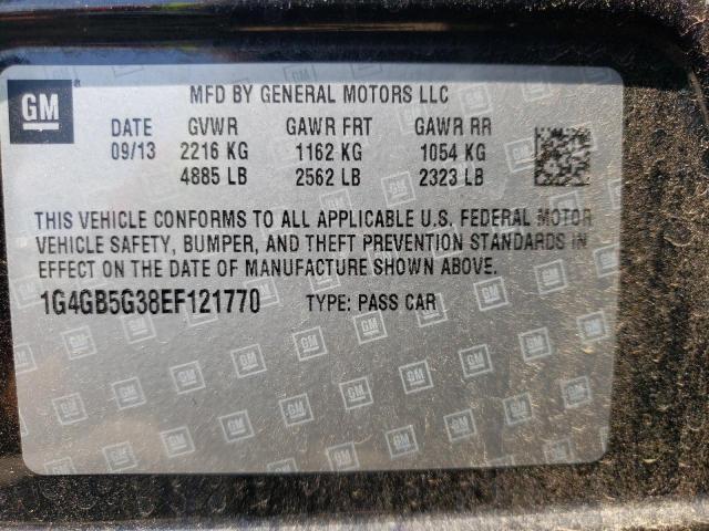 Photo 10 from auction – 2014 BUICK LACROSSE with VIN 1G4GB5G38EF121770