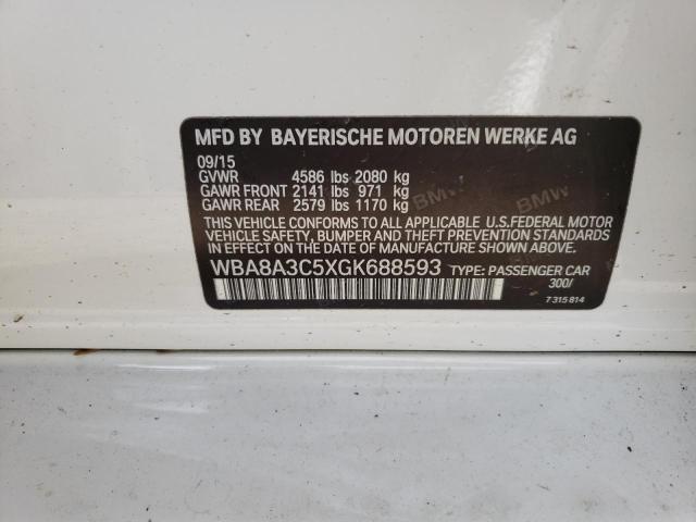 Photo 10 from auction – 2016 BMW 320I with VIN WBA8A3C5XGK688593