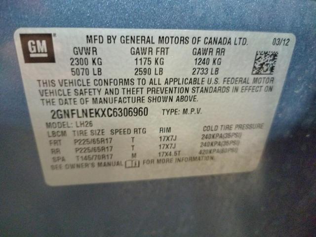 Photo 10 from auction – 2012 CHEVROLET EQUINOX LT with VIN 2GNFLNEKXC6306960