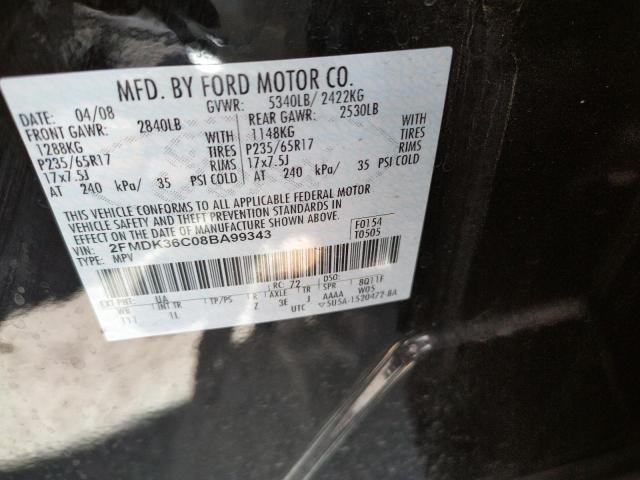 Photo 10 from auction – 2008 FORD EDGE SE with VIN 2FMDK36C08BA99343