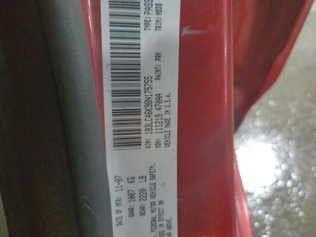 Photo 10 from auction – 2008 DODGE AVENGER SE with VIN 1B3LC46K98N175755