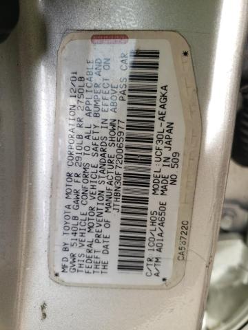Photo 10 from auction – 2002 LEXUS LS 430 with VIN JTHBN30F720065977