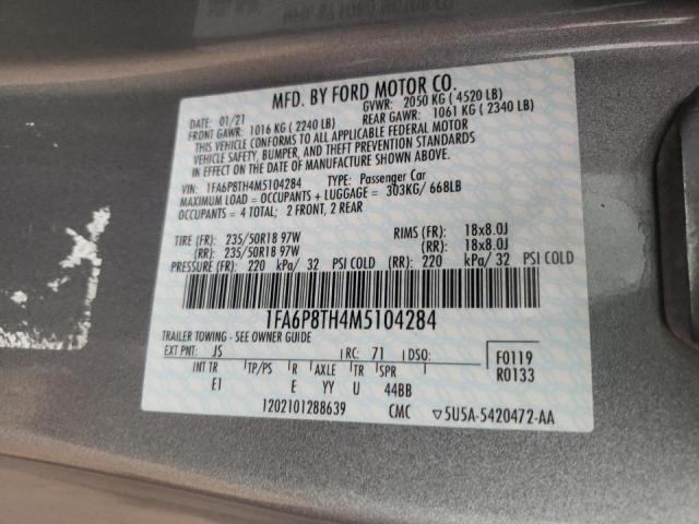 Photo 10 from auction – 2021 FORD MUSTANG with VIN 1FA6P8TH4M5104284