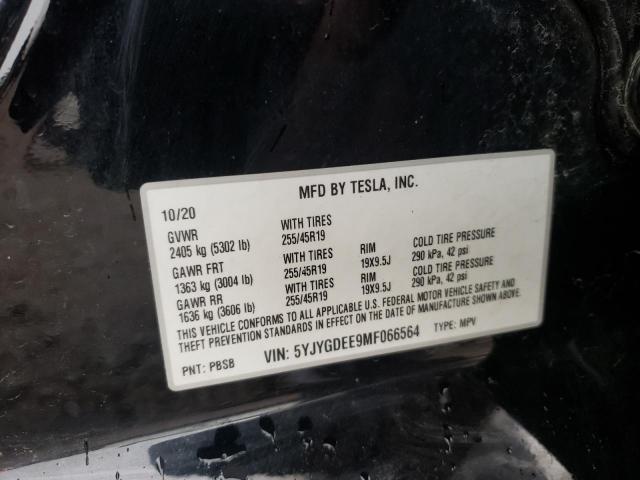 Photo 10 from auction – 2021 TESLA MODEL Y with VIN 5YJYGDEE9MF066564
