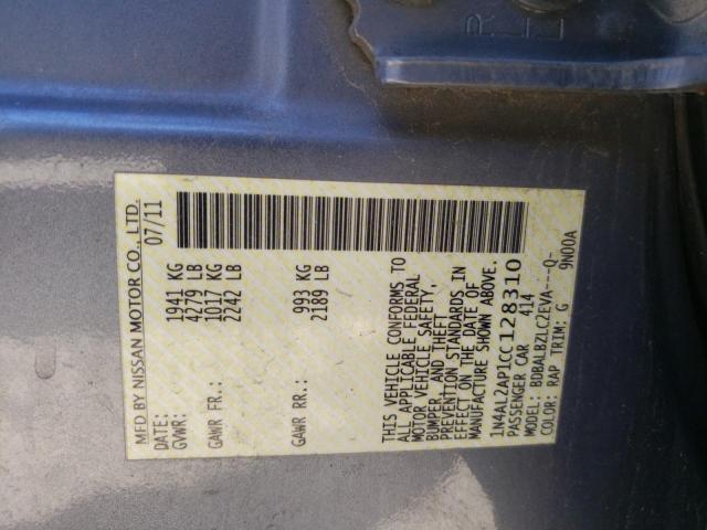 Photo 10 from auction – 2012 NISSAN ALTIMA BAS with VIN 1N4AL2AP1CC128310