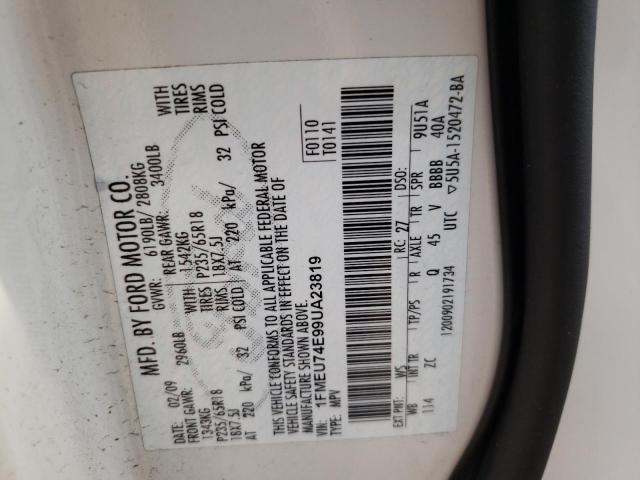 Photo 10 from auction – 2009 FORD EXPLORER E with VIN 1FMEU74E99UA23819