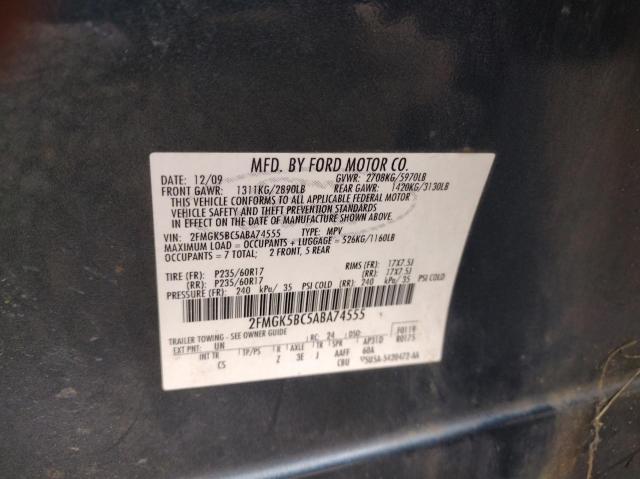 Photo 10 from auction – 2010 FORD FLEX SE with VIN 2FMGK5BC5ABA74555