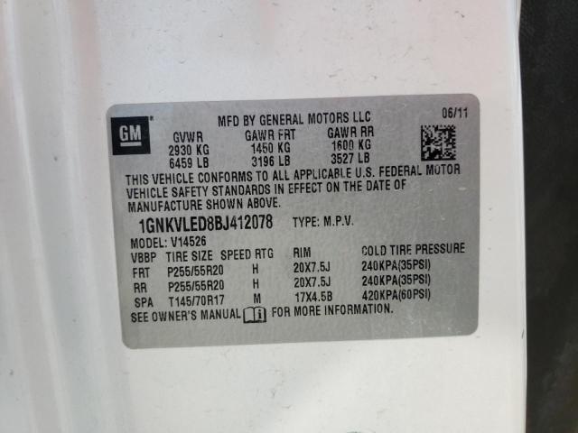 Photo 10 from auction – 2011 CHEVROLET TRAVERSE L with VIN 1GNKVLED8BJ412078