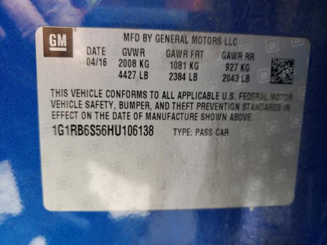 Photo 10 from auction – 2017 CHEVROLET VOLT PREMI with VIN 1G1RB6S56HU106138