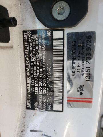 Photo 10 from auction – 2000 MERCEDES-BENZ S 500 with VIN WDBNG75J4YA024205