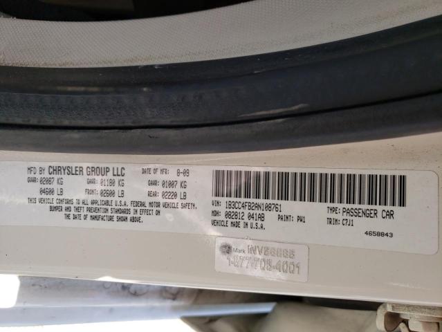 Photo 10 from auction – 2010 DODGE AVENGER SX with VIN 1B3CC4FB2AN108761