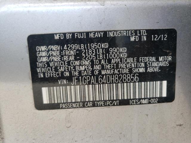 Photo 10 from auction – 2013 SUBARU IMPREZA SP with VIN JF1GPAL64DH828856