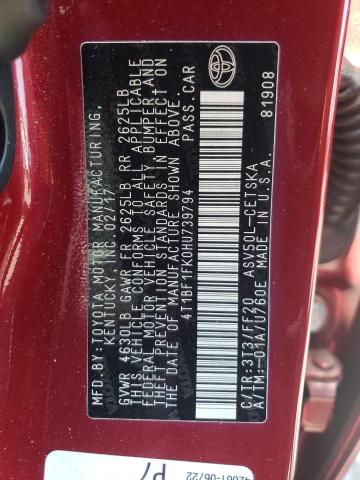 Photo 10 from auction – 2017 TOYOTA CAMRY LE with VIN 4T1BF1FK0HU739794