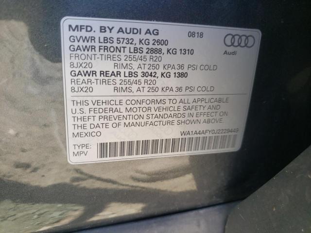 Photo 10 from auction – 2018 AUDI SQ5 PREMIU with VIN WA1A4AFY0J2229449
