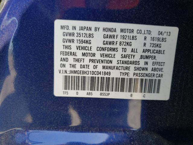 Photo 10 from auction – 2013 HONDA FIT with VIN JHMGE8H31DC041849
