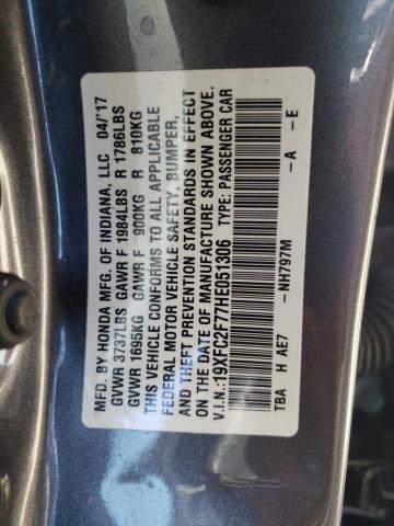 Photo 10 from auction – 2017 HONDA CIVIC EX with VIN 19XFC2F77HE051306