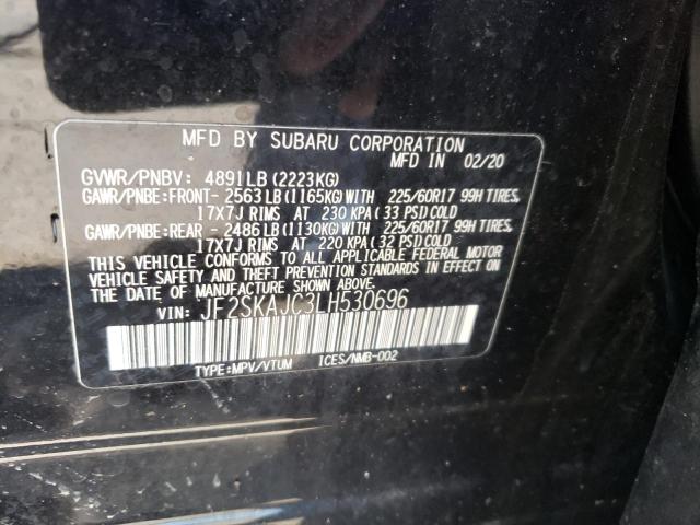 Photo 10 from auction – 2020 SUBARU FORESTER P with VIN JF2SKAJC3LH530696