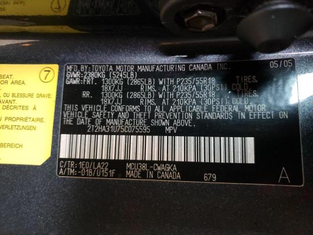 Photo 10 from auction – 2005 LEXUS RX 330 with VIN 2T2HA31U75C075595