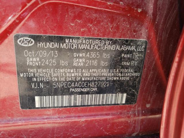 Photo 10 from auction – 2014 HYUNDAI SONATA SE with VIN 5NPEC4AC0EH827021
