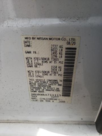 Photo 10 from auction – 2020 NISSAN FRONTIER S with VIN 1N6ED0EB8LN711115