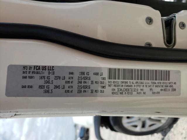 Photo 10 from auction – 2019 JEEP COMPASS SP with VIN 3C4NJCAB3KT613210