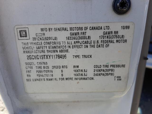 Photo 10 from auction – 2000 CHEVROLET SILVERADO with VIN 2GCEC19TXY1178496